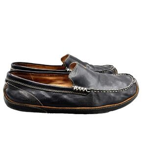 OLUKAI Lokahi Leather Loafers Slip On Shoes Men's 12 Black 10129-4040 Resortwear